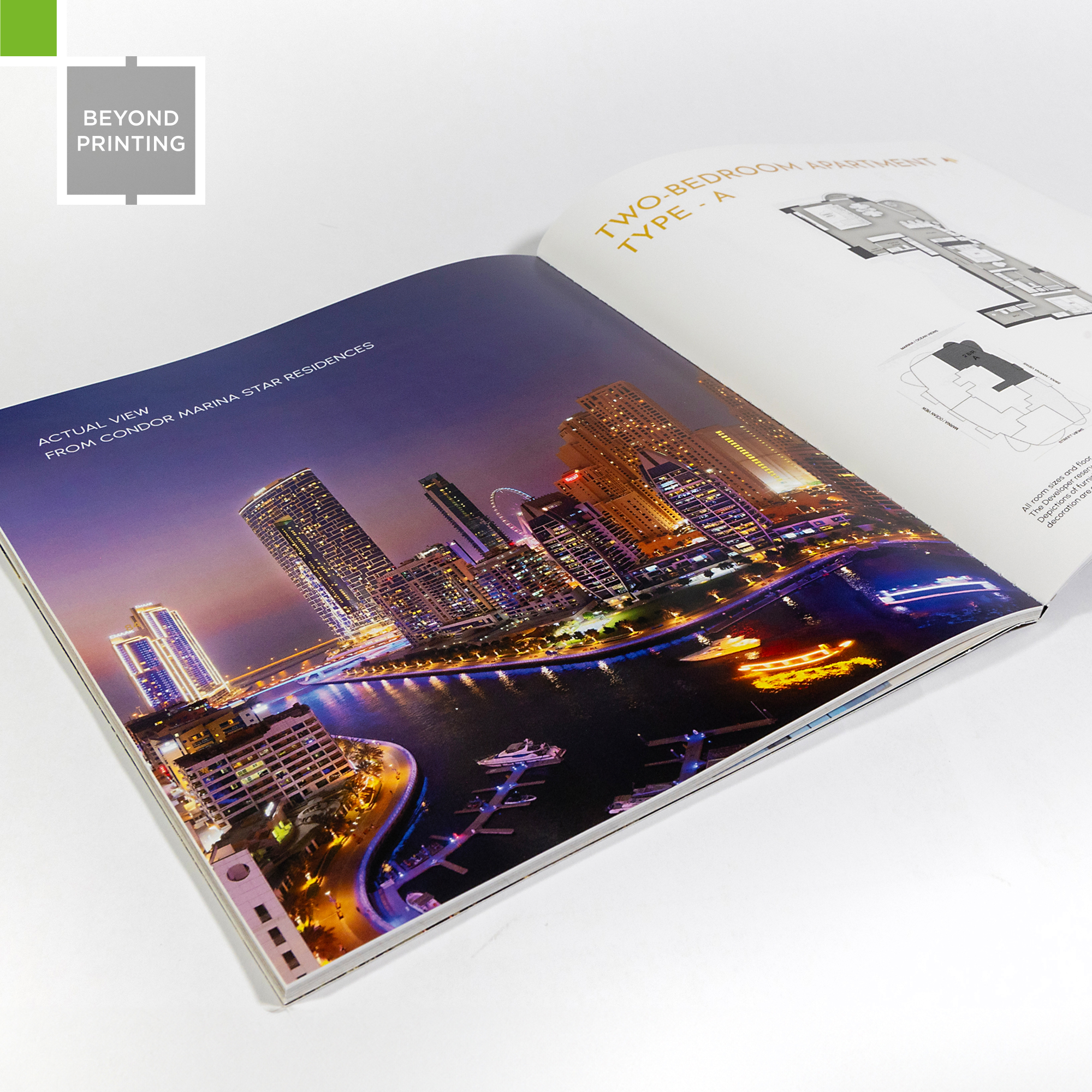 Luxusné nehnuteľnosti v Dubaji s tlačenou brožúrou od Dolis Goen